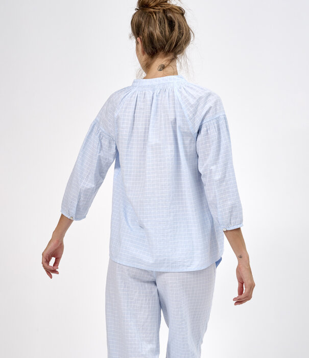 Dorélit Odette+Alkes Pyjama Blauw Gewassen Ruit