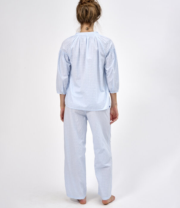 Dorélit Odette+Alkes Pyjama Blauw Gewassen Ruit