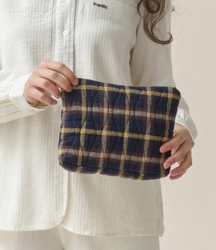 Beauty Bag Midi Accessories Check Wood