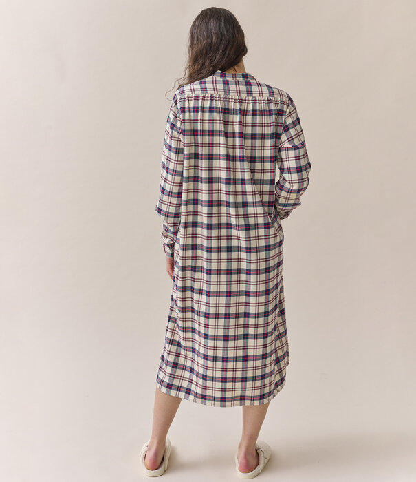 Dorélit Paola Dress Check Navy Brown 