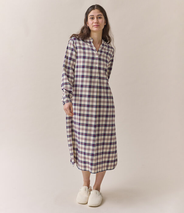 Dorélit Paola Dress Check Navy Brown 