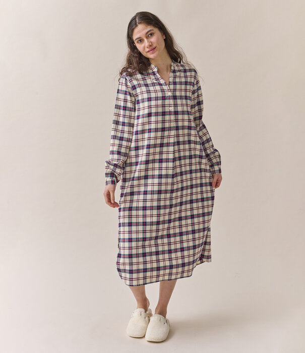 Dorélit Paola Dress Check Navy Brown 