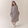 Paola Dress Check Navy Brown 