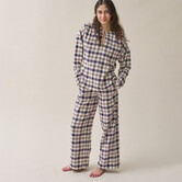 Peaches+Alkes Pyjama Donkerblauw Bruine Ruit