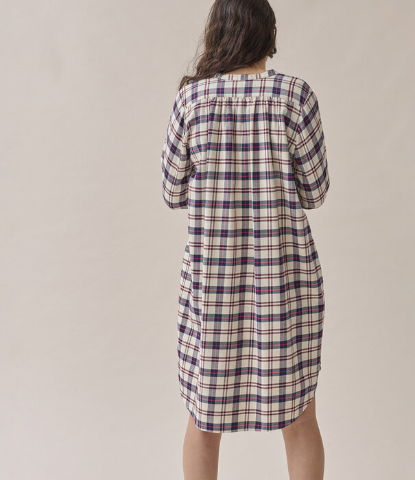 Dorélit Pierre Dress Check Navy Brown 