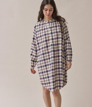 Pierre Dress Check Navy Brown 
