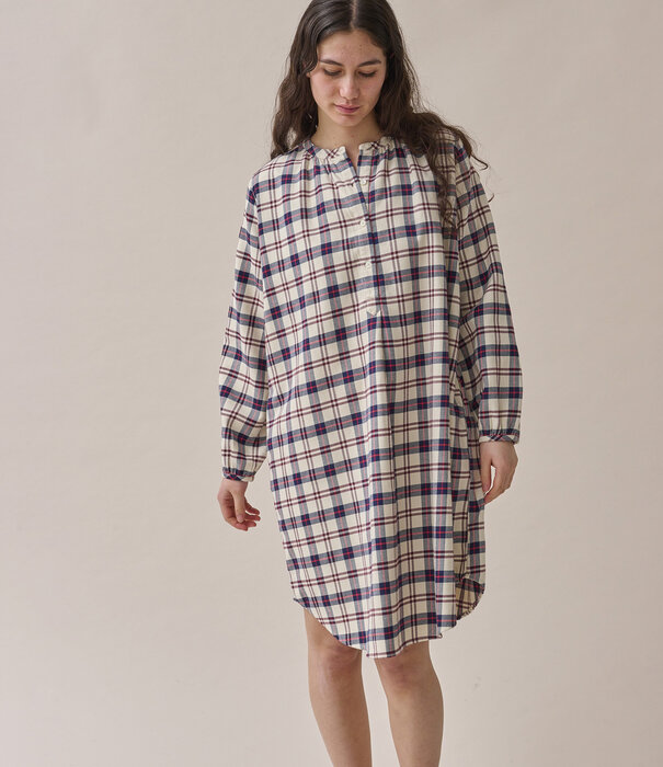 Dorélit Pierre Dress Check Navy Brown 