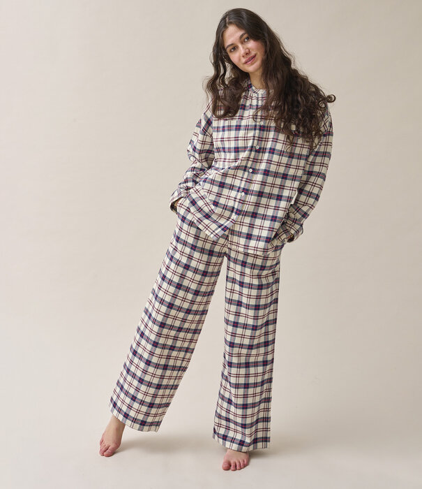 Dorélit Pixie+Alkes Pyjama Check Navy Brown 
