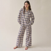 Polly+Alkes Pyjama Donkerblauw Bruine Ruit