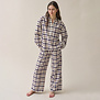 Polly+Alkes Pyjama Donkerblauw Bruine Ruit