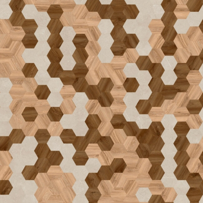 Lijmstrook Patroon Moods Hexagon Trio 627