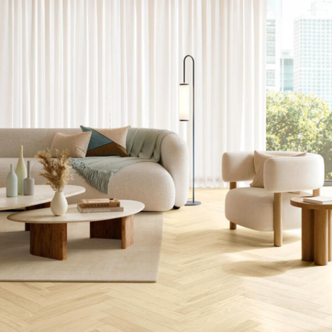 Parket Visgraat Eiken Gelakt Parqwood Calm Nude A 61001494