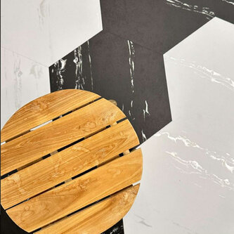 Lijmstrook XL Stone Hexagon White