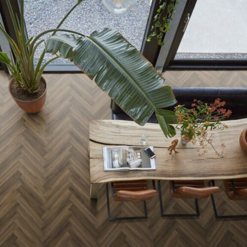 Floorlife Lijmstrook Visgraat Yup Paddington Warm Brown 3501