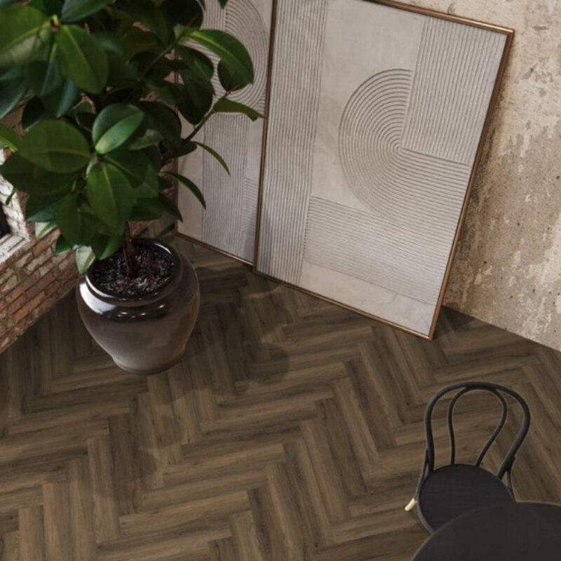 Click Visgraat Yup Paddington Warm Brown 3501