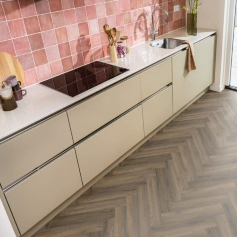 Lijmstrook Visgraat Spigato Avanto Warm Brown 3501