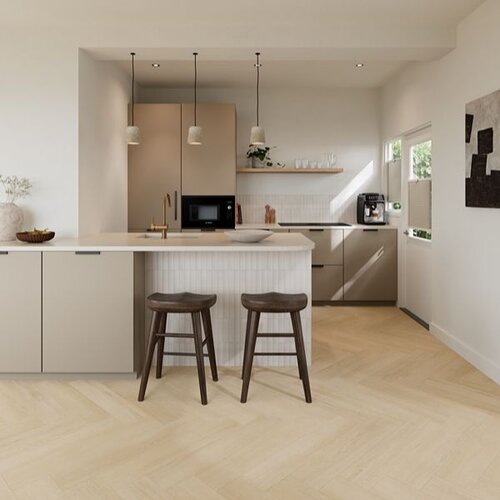 Ground Studio Lijmstrook Visgraat Pure Oak White Wash V.10.10.2