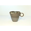 LS-design Tasse espresso en céramique fait main en argile fondue grise avec un bord naturel ocre