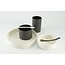 artisann Handmade dishes and pots in black porcelain with a shiny transparent glaze finished.