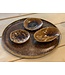 artisann Avec l’assiette fait main en argile Pyrite et son magnifique glaçage à feu Floating orange brown