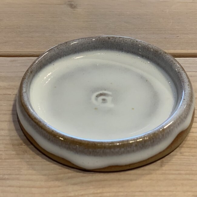 With the turntable handmade little scale for pepper or salt available in blue, green, white brown high firing glaze.