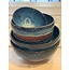 artisann With the turntable handmade bowl of Belgien clay with a beautiful Floating blue high-firing glaze.