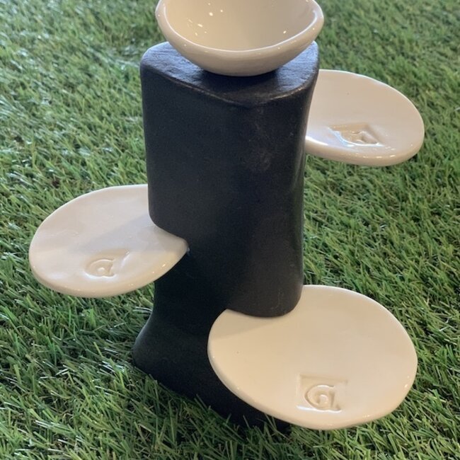 Ornement de table fait main en forme droite avec accessoires en porcelaine