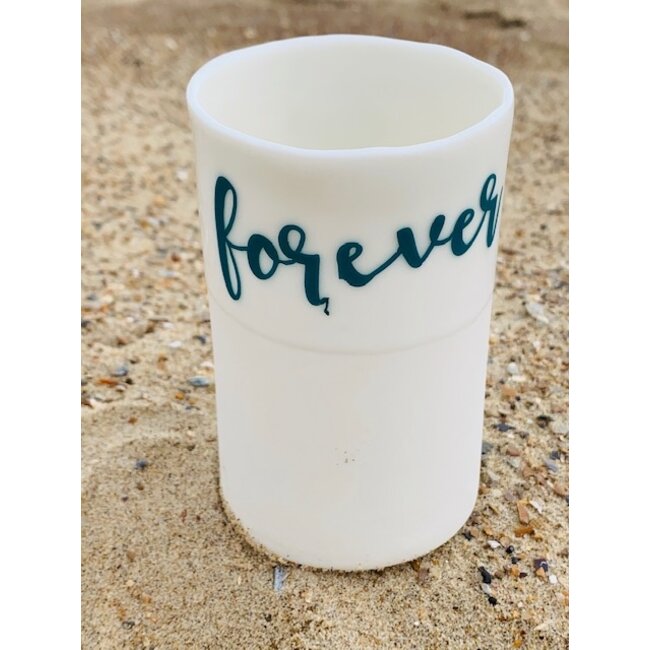 artisann “Together, forever” ensemble fort sur un tube fait main en porcelaine