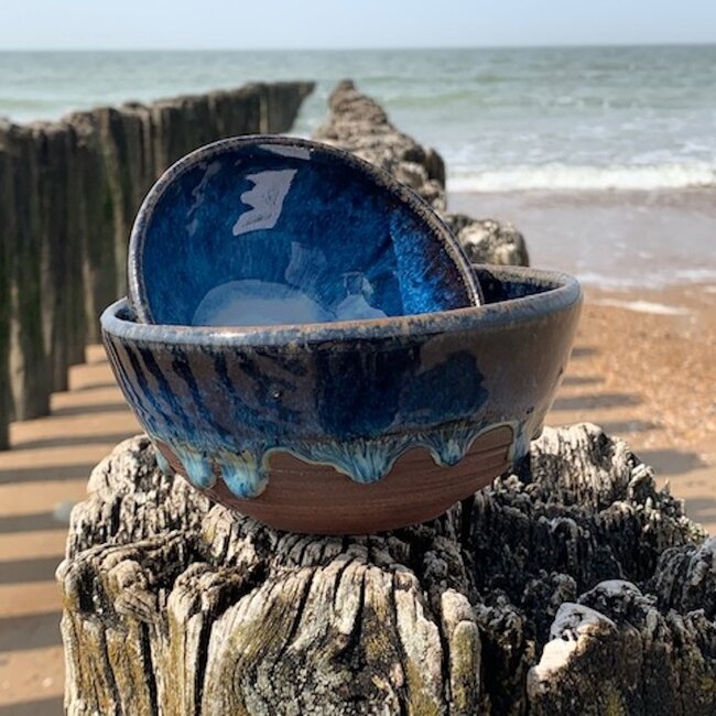 Handmade ceramic bowl, Beach