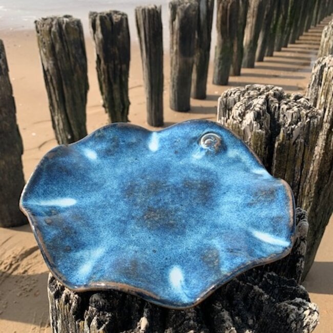 Handmade scale  with a beautiful Floating blue high-firing glaze.