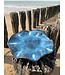 artisann Handgemaakte schaal  met een mooie Floating- blauwe hoogbakkende glazuur.