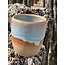 artisann Avec le tasse de café ou tasse du the fait main en argile Belge Saint-Aubin et son magnifique glaçage à feu floating  turquoise glacage.