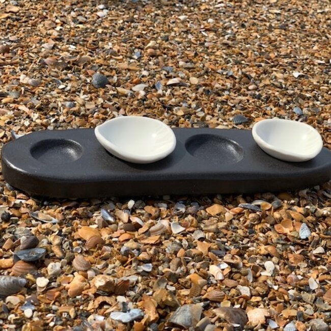 An original way to present salt, pepper, oil and butter on your table
