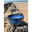 artisann With the turntable handmade bowl of Belgien clay with a beautiful Floating blue high-firing glaze.