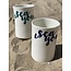 artisann "I Sea You" with a transfer baked on a porcelain handmade cup, drinking cup, vase