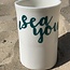 "I Sea You" cuit avec un transfert sur une tasse en porcelaine fait main, gobelet, vase