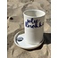 artisann "Jolie Knokke" with a transfer baked on a porcelain handmade cup, drinking cup, vase