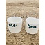 artisann "You Me Moi Toi " cuit avec un transfert sur une tasse en porcelaine fait main, gobelet, vase