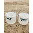artisann "You Me Moi Toi " with a transfer baked on a porcelain handmade cup, drinking cup