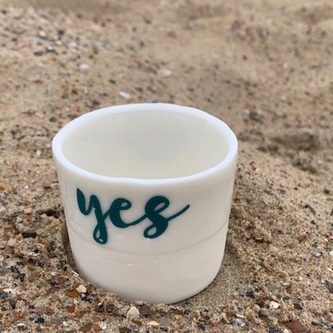 "You Me Moi Toi " cuit avec un transfert sur une tasse en porcelaine fait main, gobelet, vase