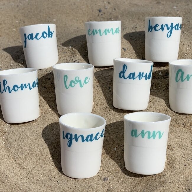 A cup  with your name, word is so personal and unique.
