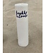 "Knokke Le Zoute" parlent d'eux-mêmes dans un vase en porcelaine unique en forme de cylinder