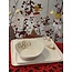 artisann Porcelain handmade Christmas service with accents of golden stars and a Christmas tree