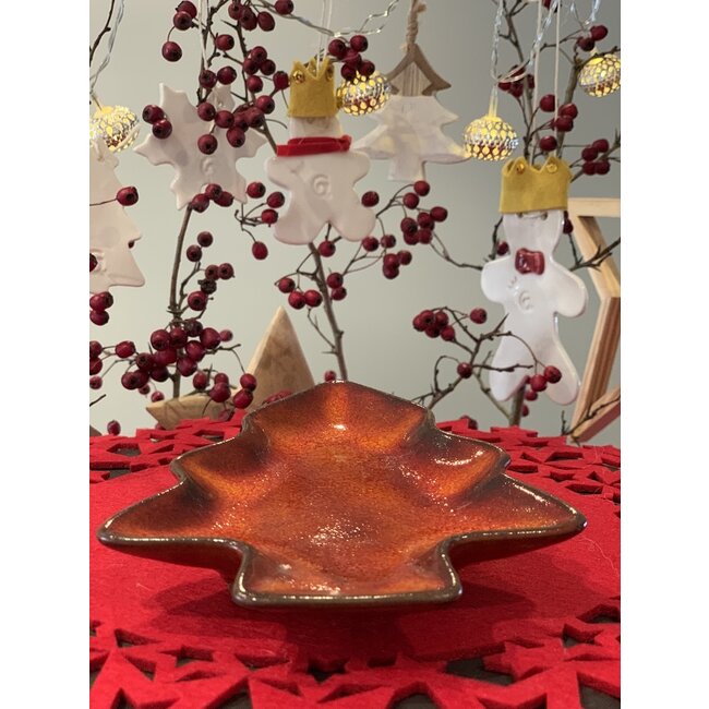 artisann Handmade ceramic Christmas tree multifunctional as a plate, dish, decoration