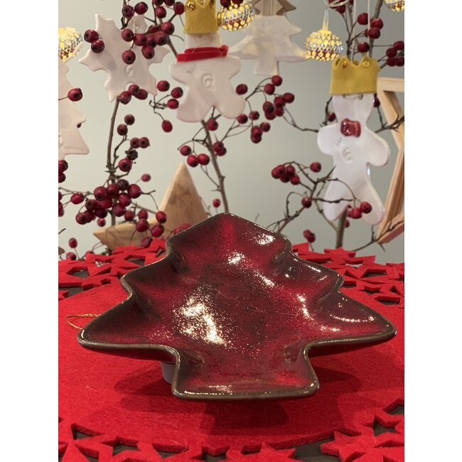 artisann Handmade ceramic Christmas tree multifunctional as a plate, dish, decoration