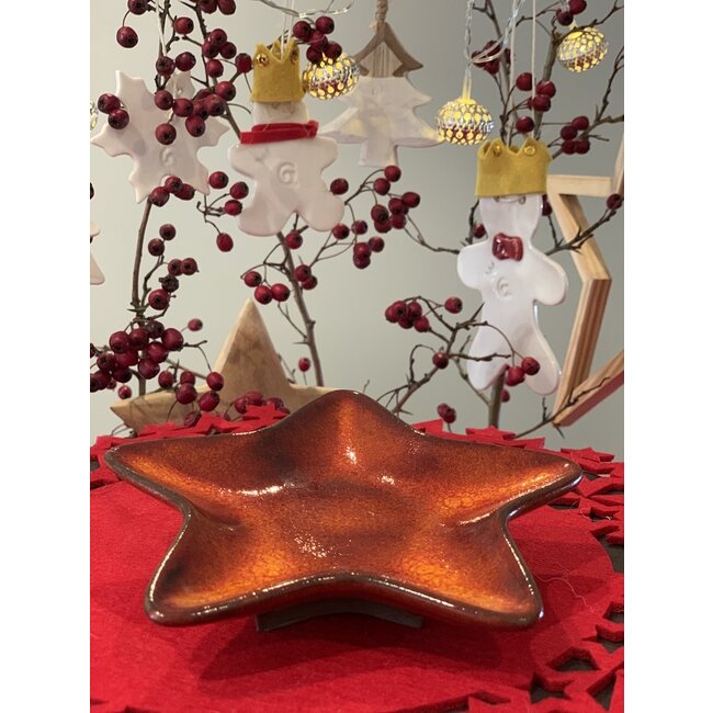 artisann Astre de Noel en céramique fait main multifonctionnel comme assiette, plat, décoration