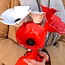 Handmade porcelain poppy flower, red
