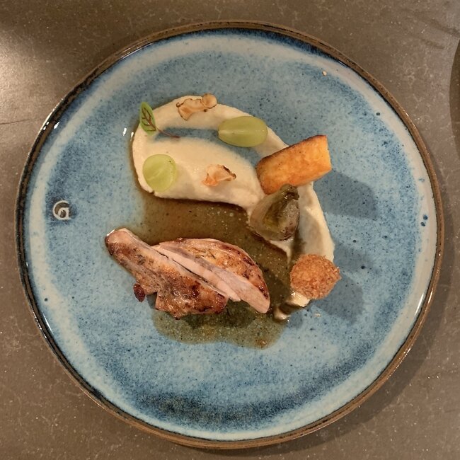 Handmade ceramic plate, Beach