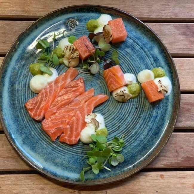 Assiette en céramique artisanale, Beach