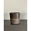 LS-design Keramisch espressotasje handgemaakt in grijze gietklei met een natuurlijk oker randje